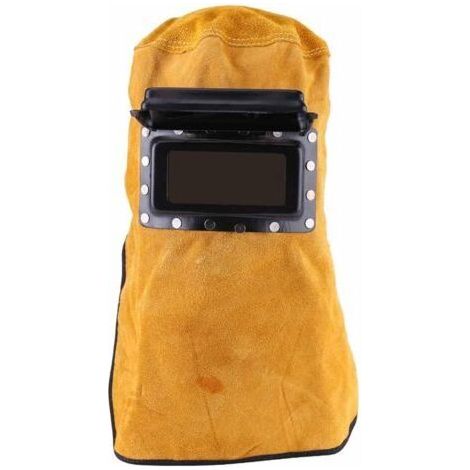 NALOOKAMIC Casque de Soudeur en Cuir, Masque de Protection Respirant, Masque de Soudeur avec Verre de Sécurité (1/5)
