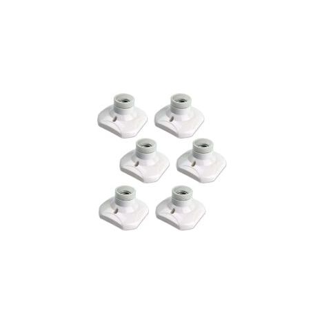 E27-Schraubfassung für Deckenleuchten, E27-Garagenleuchtenfassung, 220–240 V Wechselstrom, LED-Lampenfassung, E27-Sockel für Deckenleuchten, weißer Kunststoff-Lampensockel für Wandleuchten, 6er-Pack – (1/4)
