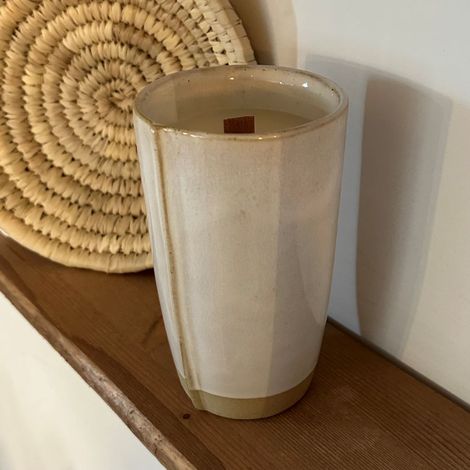 Bougie végétale - Mug Faro blanc - fait main - 340gr (1/5)
