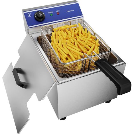 Friteuse Électrique Commerciale en acier inoxydable 3000W 220V-240V Thermostat 60-200 °C (1/5)
