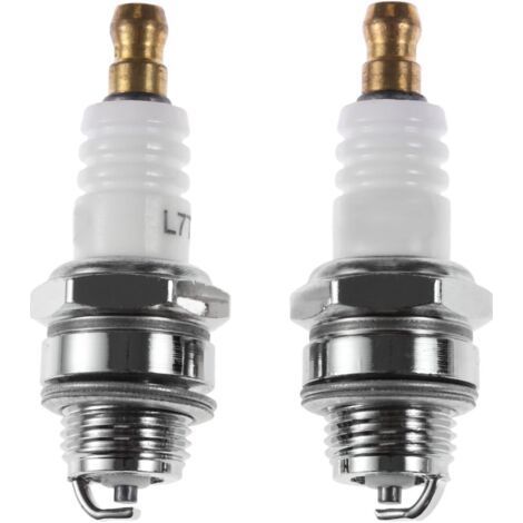 Bougie d'allumage l7t de Tronçonneuse et Débroussailleuse pour Moteur à Deux Temps,430/520 Accessoires Bougie,Accessoires pour scie à chaîne Husqvarna,2pcs (1/5)