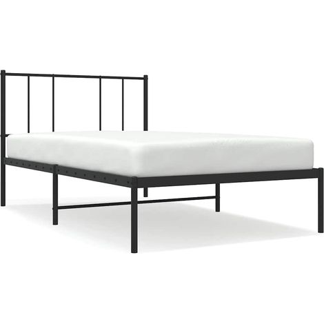 Maison Exclusive - Cadre de lit métal sans matelas avec tête de lit noir 90x190 cm (1/5)