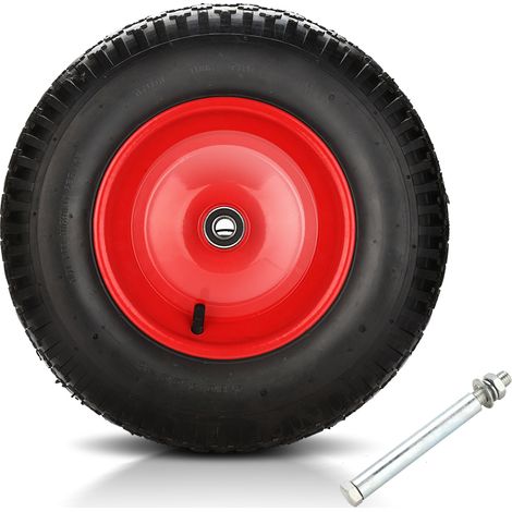 Randaco Schubkarrenrad mit Schlauch,  luftbereift, für Schubkarre, bis 200 kg, schwarz