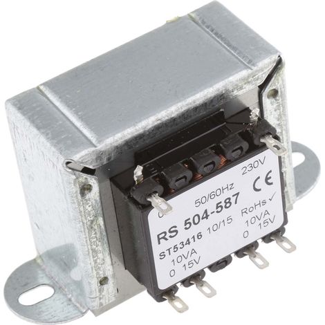 Rs Pro – Transformateur à montage sur châssis 230V c.a. – Sortie 15V c.a. – Puissance 20VA – 2 sorties pour applications flexibles (1/3)