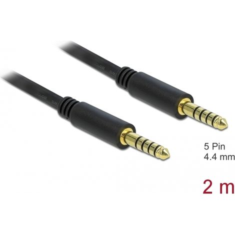 Delock Cable Conector EstÃ©reo de 4,4 mm de 5 pines, macho a macho de 2 m negro