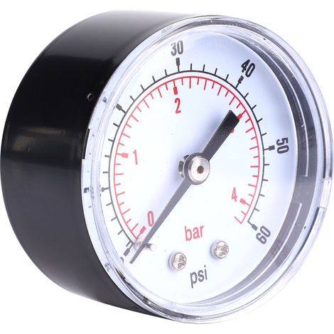 Manometer 50mm Zifferblatt 1/8 BSPT Rückseitiger Anschluss für Luft Wasser Öl Gas (0-60PSI 0-4Bar) (1/5)