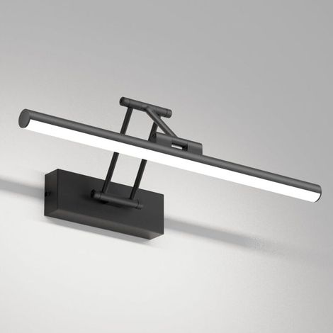 Lampe LED pour miroir de salle de bain, 40 cm, rotative, IP44, 9 W, 970 lm, blanc froid 5500 K, noir