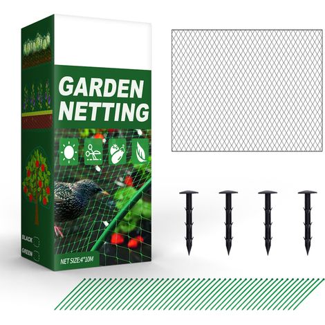 4x10M Filet de protection pour jardin, filet anti-oiseaux pour arbres fruitiers, couverture anti-insectes, grillage de clôture pour potager (1/5)