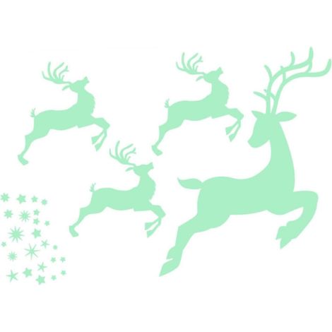 Sticker mural lumineux en forme de cerf décoration de Noël (1/5)