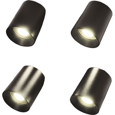 Spot De Plafond Modo À 4 Lumières En Aluminium Moulé Sous Pression, Couleur Noire, Culot Gu10, Design Moderne Et Élégant Pour L'Éclairage Intérieur (1/3)