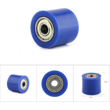 Galet tendeur de chaîne de transmission 10 mm, guide-chaîne pour moto, quad, bleu (1/5)