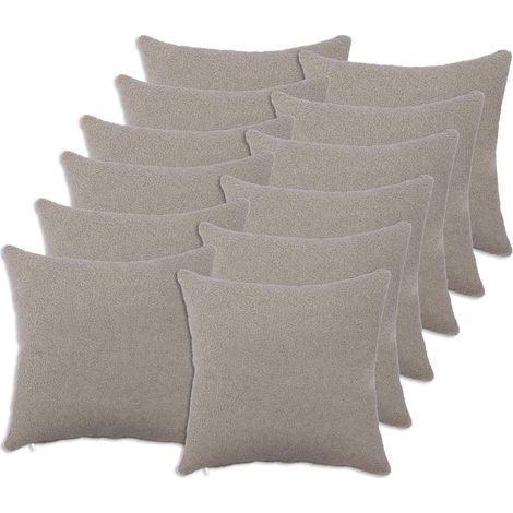 Cushion Cover 12 pcs HEERLEN Light Grey 50 x 50 cm Bouclé vidaXL