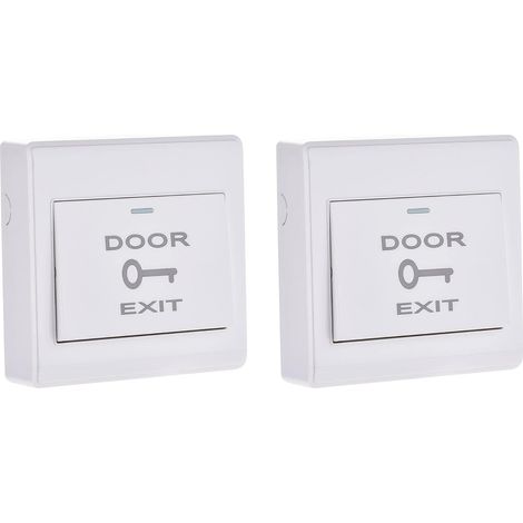 sourcing map Pousser à Sortie Bouton Poussoir Libération Interrupteur Porte Accès Contrôle Systéme PC Panneau 86mmx86mm 12V 3A Blanc 2Pcs (1/5)