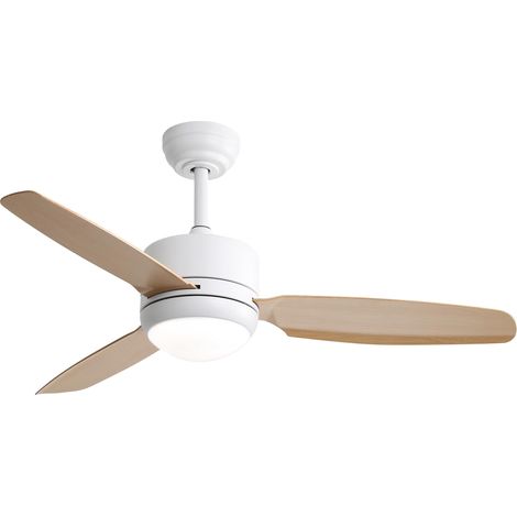 Ventilateur de plafond de 117 cm avec éclairage - 3 pales en ABS, 6 vitesses et moteur CC avec télécommande - idéal pour la chambre