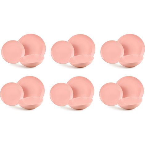 Fade servizio piatti Carioca rosa Stoneware 18 pezz