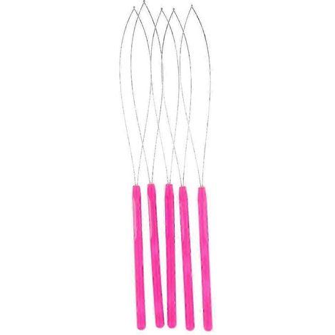 Lot de 5 crochets micro pour extensions de cheveux --Rose Red (1/5)