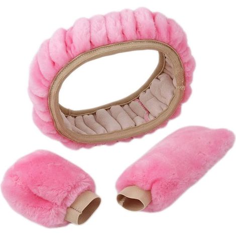 Housse de volant en rose d'hiver, ensemble de 3 housses moelleuses pour tous types de volants (1/5)