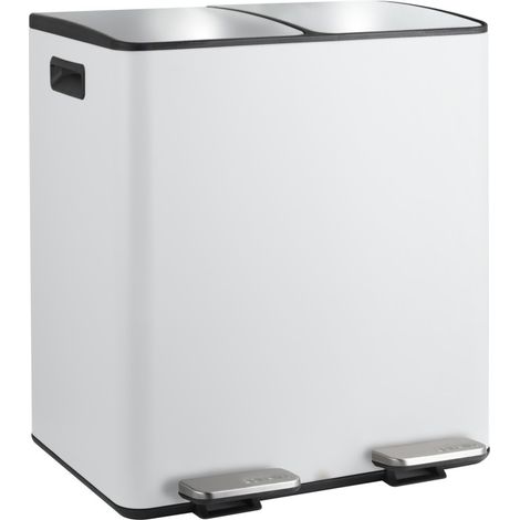 Papelera de Reciclaje ALIYA 40L (2x20L) Acero Blanco Mate Spirella