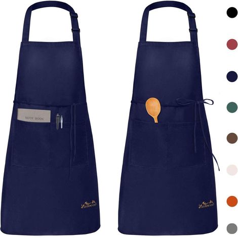 2 Pack Tabliers de Cuisine,Tablier Réglable avec Poches pour Cuisine Familial, Restaurant Jardin Barbecue école Café Tablier pour Chef Boulanger Serveurs Serveuse (1/5)