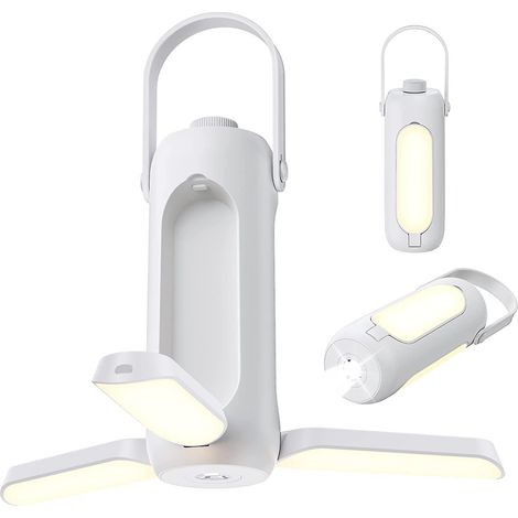 Lampe de camping rechargeable et extensible avec batterie externe de 10 000 mAh - Lampe de tente extérieure de 720 lumens pour le camping, la randonnée, la chambre et les études (1/5)