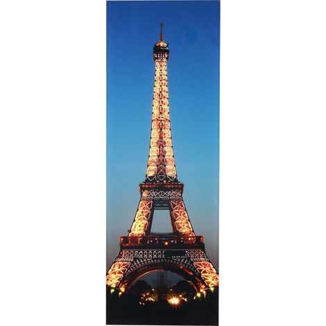 Toile de décoration murale LED tableau illuminé avec minuterie 100x35cm, motif Tour Eiffel (1/4)