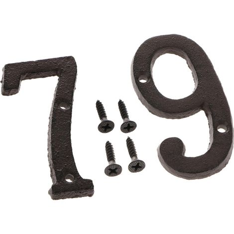 plaques de porte métalliques à chiffres à monter soi-même (1/5)