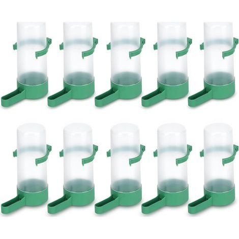 Vogeltränke, 10 Vogelfutterhäuschen, Wasserspender für runde Vogelkäfige, Nutztiere, automatische Fütterung, Trinkflasche für Papageien und Finken (1/5)