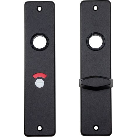 Garnitures pour porte de WC noires avec plaque courte 55/8 - Par