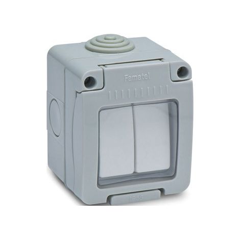 Conmutador doble estanco 10A IP55  Blanco (1/6)