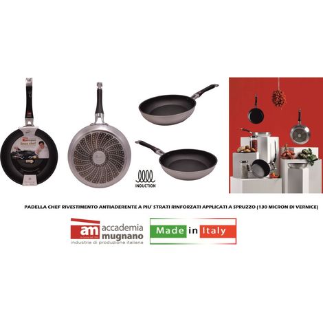 Padella Antiaderente ad Induzione Chef Antigraffio 20 cm Accademia Mugnano