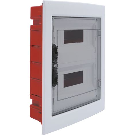 Tableau électrique encastré ETTROIT 24 modules IP40 avec porte transparente gris fumé RAL 7030 - DB110924