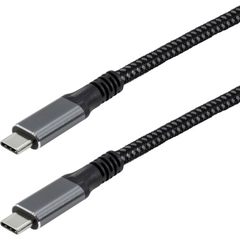 Usb c 3.2 kabel mit e-marker chip usb typ c stecker - - usb typ c stecker, gen 2x2, datenrate bis max. 20 gbps, 1,0 m, 100w/5a (1/5)