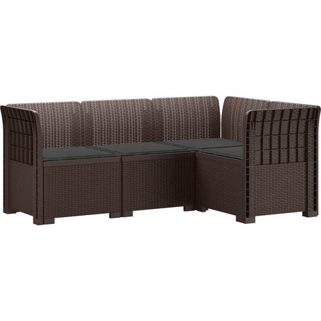 4-Seater Garden Sofa with Cushions Rattan Look PP Brown vidaXL (1/5)