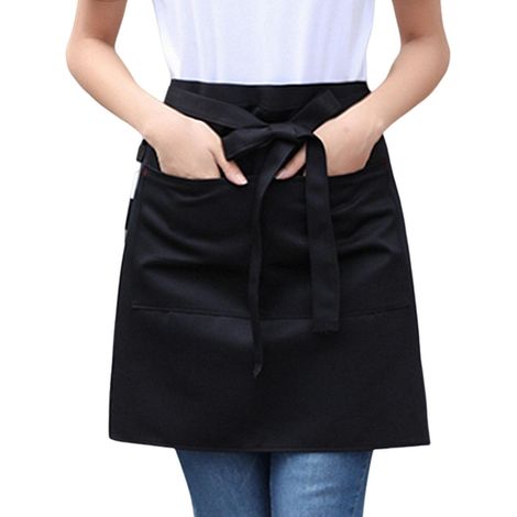 Demi-tablier imperméable unisexe avec 2 poches, tablier de taille pour serveuse, chef, restaurant et café (1/5)