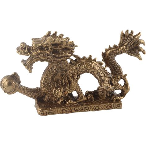 Brass Good Luck Dragon Ornaments Craft Home Office Desktop Decorations Collection Gift (1/5)