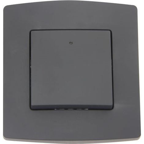 Interruptor bipolar de 1 módulo 10A negro - Perfil