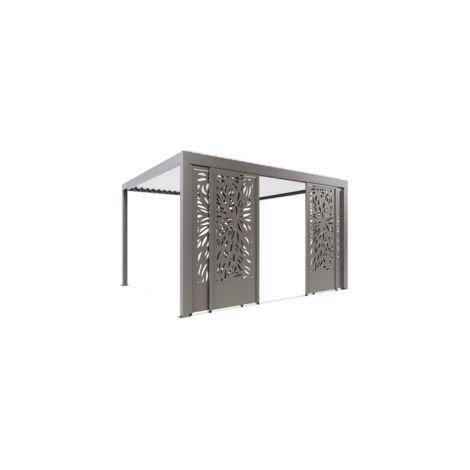 Paroi Coulissante Façade Tôle Aluminium Gris 4m13 Pour Pergola Bioclimatique S et SV ORIAL France (1/5)