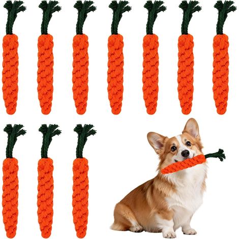 10Pièces Carotte Jouet à Mordre Corde Tressée pour Chien de Petite (1/5)