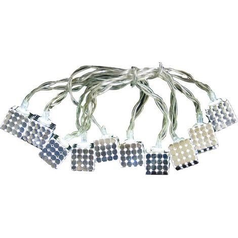 Lichterkette MagicHome Weihnachten Metal Cube, silber, 2xAA, Beleuchtung, für innen (1/2)