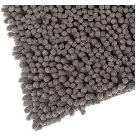(Taupe)Tapis de Bain Doux Grande Taille (80x50 cm) - Chenille microfibre à poils longs Antiderapant - Tapis Salle de bain Toilettes (1/3)