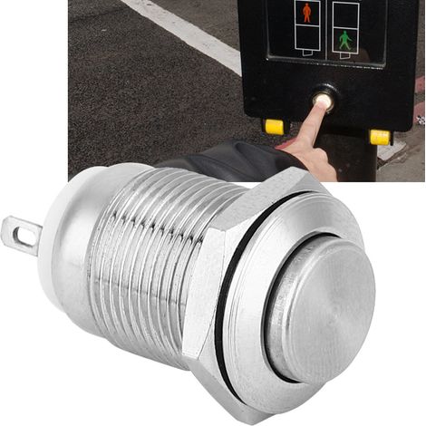 5 Metallknöpfe, 1 normalerweise offener Kontakt, 2 Stifte, wasserdicht, selbstrückstellend, für elektronische Geräte (Hochdruckspülung) (1/5)