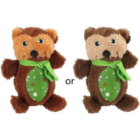 Weiche Plüsch-Kauspielzeuge für Hunde mit Quietscher, Weihnachtsgeschenk für Welpen, Zahnreinigung, lustiger Bär. (1/4)