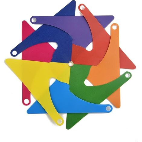 Moulin à vent en plastique pour extérieur, jardin, cour, balcon ou décoration de chambre d'enfant - Tige de 28 cm, diamètre 16 cm, jouet éolien rotatif coloré (1/5)