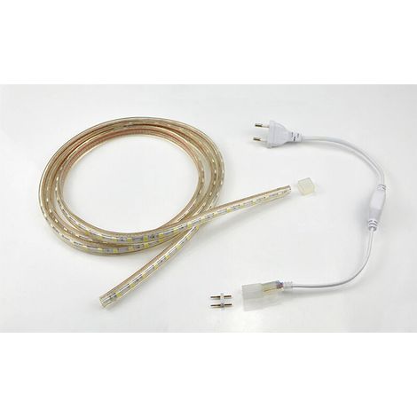 LED-Lichtstreifen mit Schalter, 2 m, LED-Streifen, 220 V, IP65, wasserdicht, LED-Lichtstreifen, weißes Licht