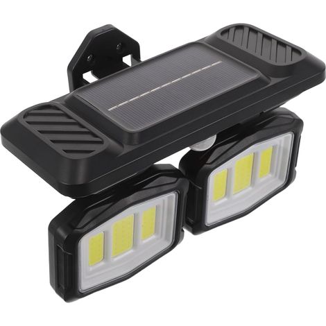 Applique Murale Extérieure Solaire 108 LED Détecteur de Mouvement avec 3 Têtes Pliables, Lampe de Jardin Étanche pour Cour et Allée, Éclairage Automatique à L'aube, Batterie Haute (1/5)