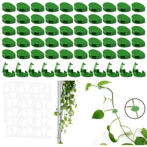 60 Stück Kletterpflanzen-Clips für die Wand, selbstklebende Blattform-Clips