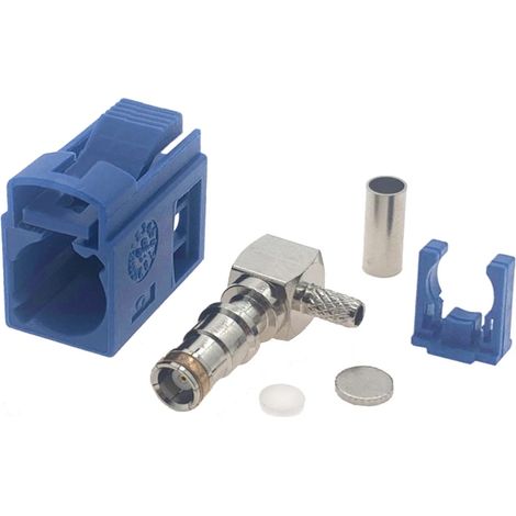Conector Fakra para cable RG316 c贸digo C, en 谩ngulo.