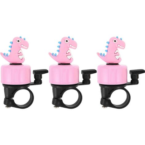 Lot de 12 sonnettes de vélo pour enfants, sonores et sûres, accessoires de vélo à motif dinosaure rose (1/5)