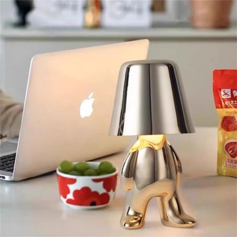 Lampe de chevet tactile ACKERMAN sculpture miniature objet décoratif luxe doré forme humaine veilleuse moderne intensité variable 2000 mAh rechargeable (1/4)