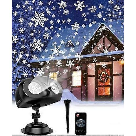 Projecteur de Noël extérieur étanche IP65 projecteur de neige LED avec télécommande grand flocon de neige pour décoration intérieure et extérieure. (1/5)